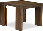 X02DA-2C8-12 6-Pc Dining Set Includes an Extendable Rectangle Kitchen Table, 1 Coffee Table, 2 Polyester Dining Chairs and 2 Modern Benches, 39x120 Inch, Antique Walnut
