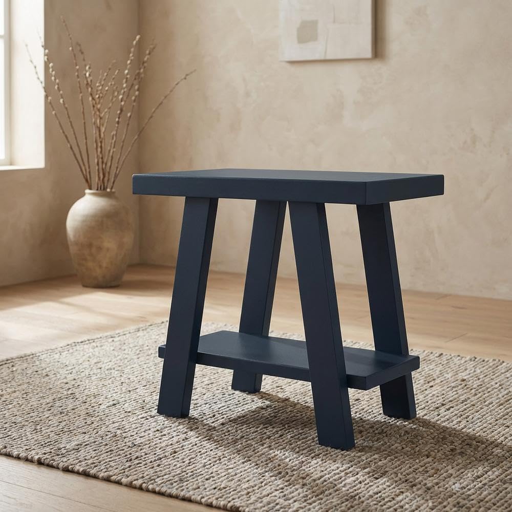 Furnifact Navy Blue, Side Table, Manufactured Wood Construction, Open Shelf, ...