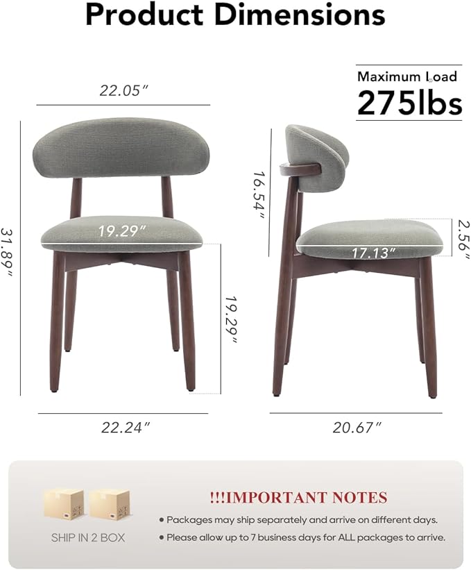 Dining Room Chairs Set of 4, Upholstered Farmhouse Dining Chairs, Modern Fabric Kitchen Chairs with Solid Wood Leg,Green