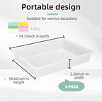 Turn in Trays Classroom, 6 Pack White Paper Trays for Classroom with Colorful Labels, Thick Plastic Storage Bins,Paper Bins for School, Office Organization, Letter Size Flat Storage Tray