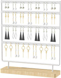 Earring Holder Organizer,Pierced Large Earrings Display Stand For Selling,Small Stud Earring Organizer Rack,Hoop Earring Storage Hanger Tree (White, 4 tier)