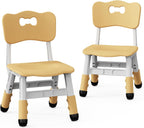 Brelley Kids Chairs (2pcs) Height Adjustable Toddler Chairs for Table, for Indoor & Outdoor Use Classroom/Daycare/Home for Ages 3-8, 180lbs High Bearing Toddler Chair, CPC & CE Approved- Beige