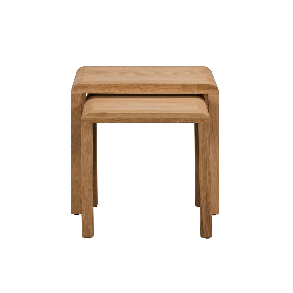Julian Bowen Curve Oak Nest Of 2 Tables - Nesting