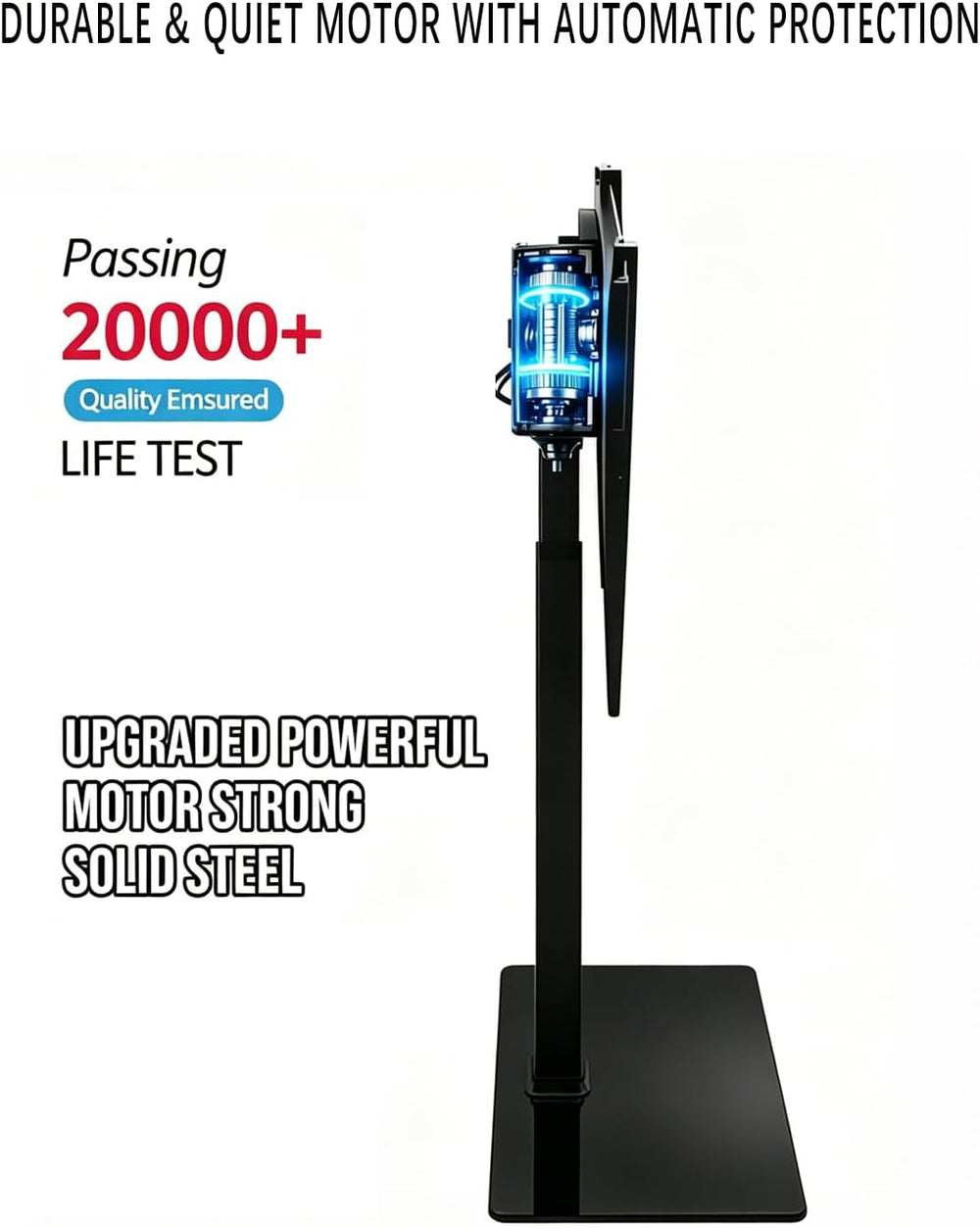 Universal Motorized TV Mount with Remote - Motorized TV Stand with Tempered G...