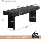 Tribesigns 47" Wooden Entryway Bench | Farmhouse Indoor End of Bed Bench, Long Table Benches Seat for Bedroom, Hallway, Foyer, End of Bed (Black)