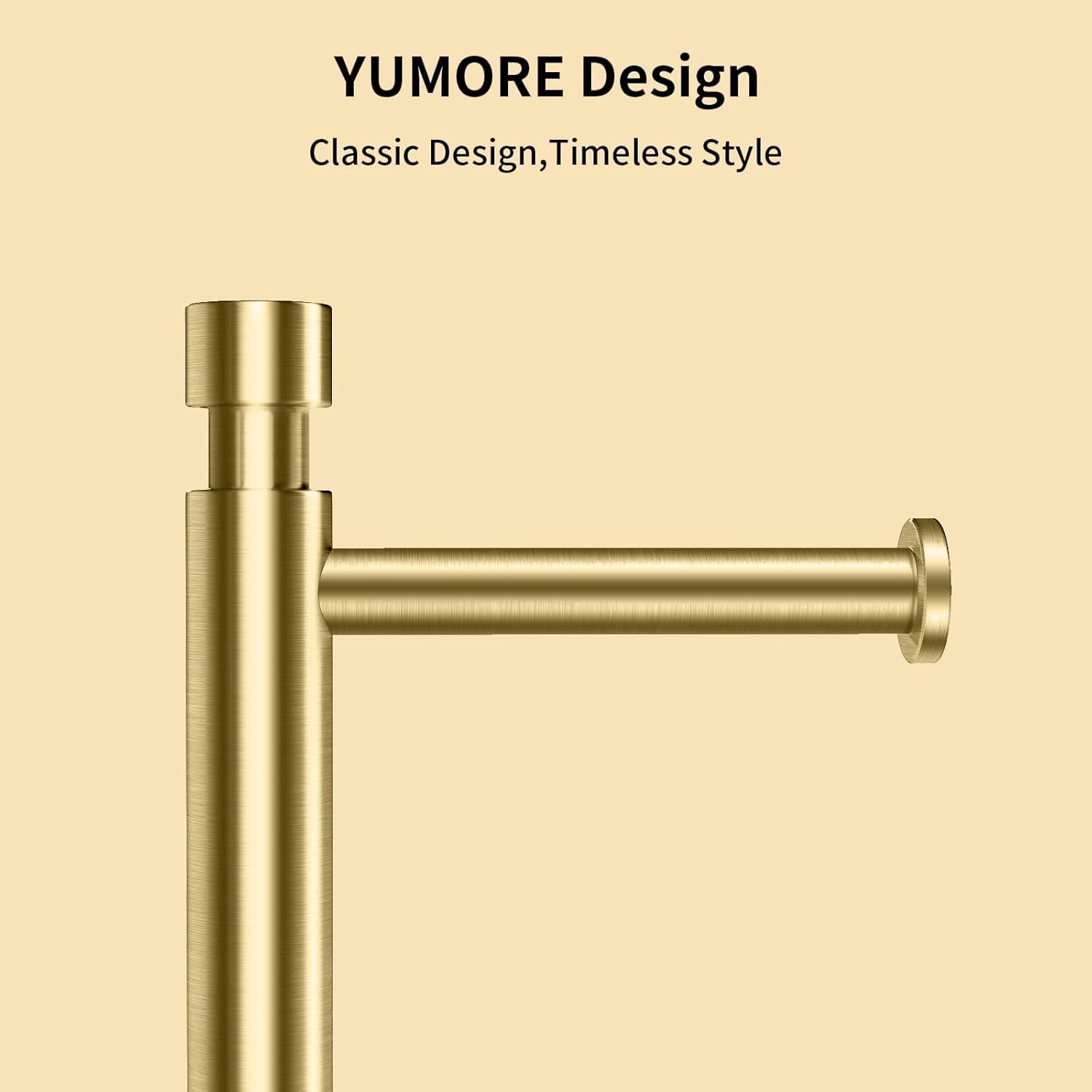 YUMORE Toilet Paper Holder Stand Freestanding, Weighted and Sturdy Stainless Steel Design with Non-Slip Cap, Gold Rustproof Tissue Roll Holder for Modern Bathroom, RV