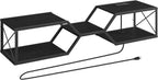 MAHANCRIS Floating TV Stand with Power Outlet, Wall-Mounted TV Shelf with X-Shaped Frame, Floating Entertainment Center with Storage, for Living Room, Bedroom, Black TVBK301E01