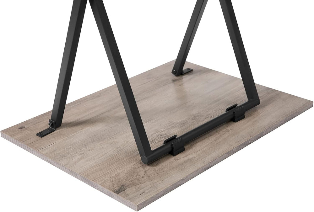 HOOBRO Folding TV Tray Tables, Set of 4 TV Trays with Storage Rack, Industria...