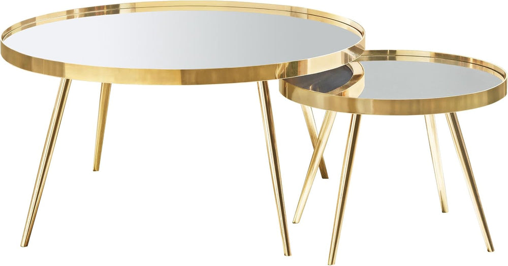 36" Reflective Top Stacking Nesting Tables, Set of Nesting Tables with P...