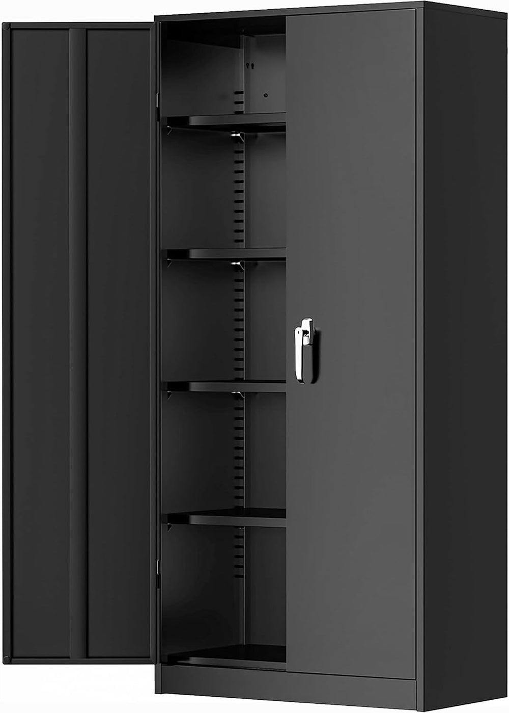 Greenvelly 72" H Metal Storage Cabinet, 36" W x 18" D Black Me...