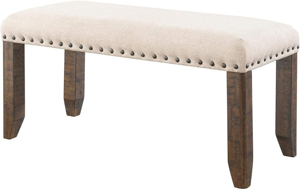 Picket House Furnishings Dex Bench in Smokey Walnut and Cream