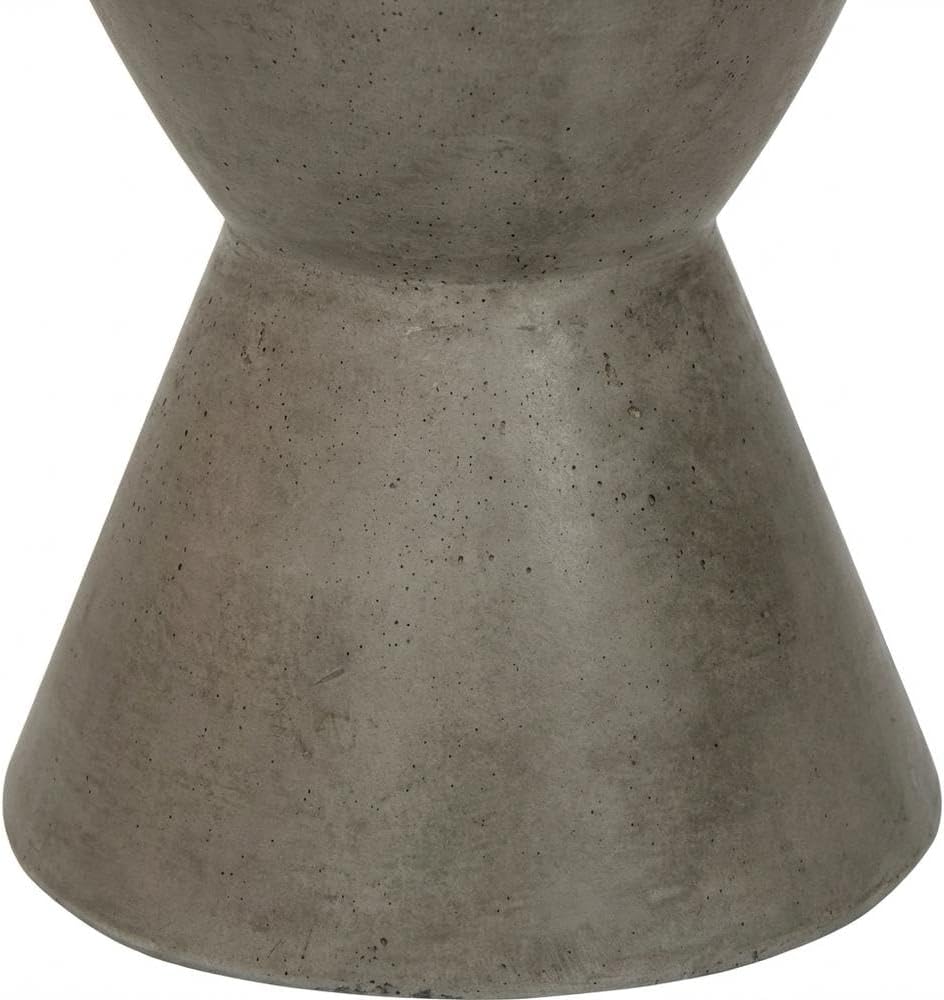 Starlight Canyon Home White Modern Concrete Round Accent Table, Indoor/Outdoo...
