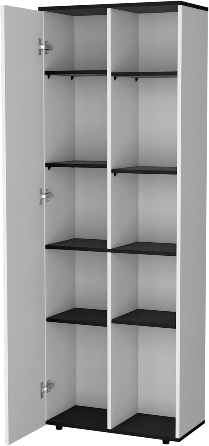 White and Black 1 Door Kitchen Pantry