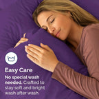 King Pillow Cases - 2 Pack - Super Soft Pillowcase Covers - Envelope Enclosure - Hotel Quality Pillow Protectors - Wrinkle Free, Fade, Shrink & Stain Resistant - Machine Washable - 20" x 40" (Purple)