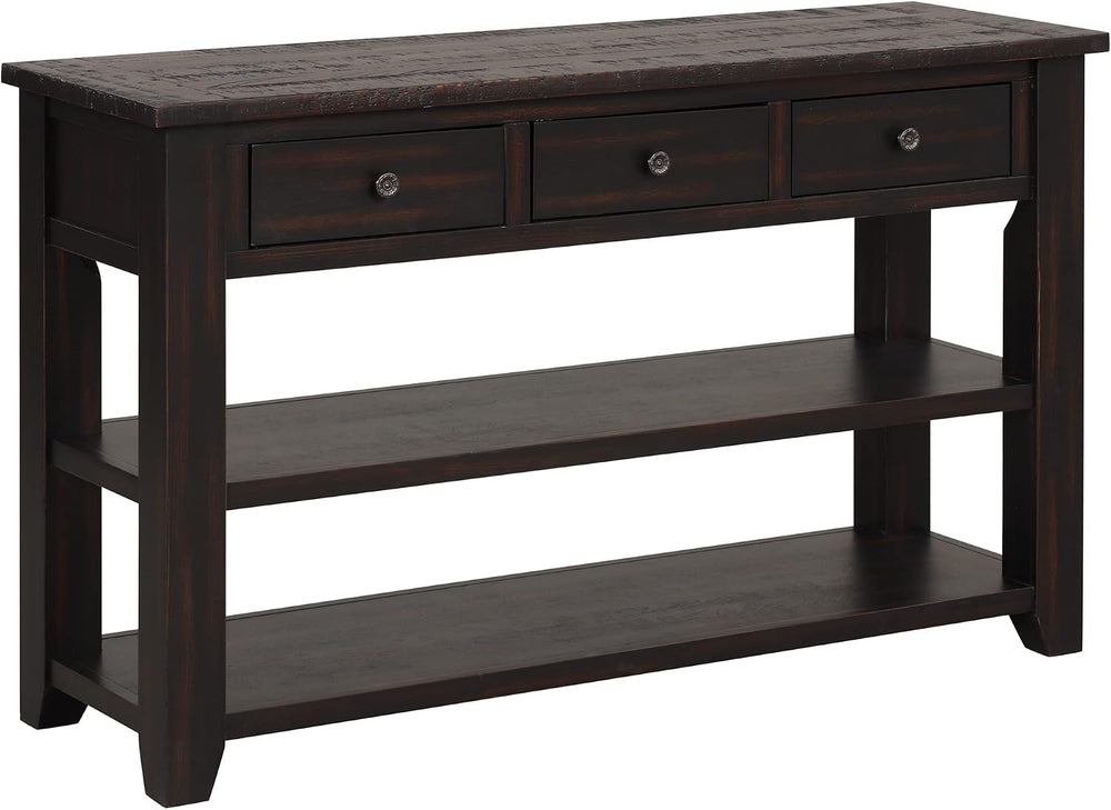 RuiSiSi 48” Console Table with 3 Drawers and 2 Shelves, Farmhouse Wood Sofa T...