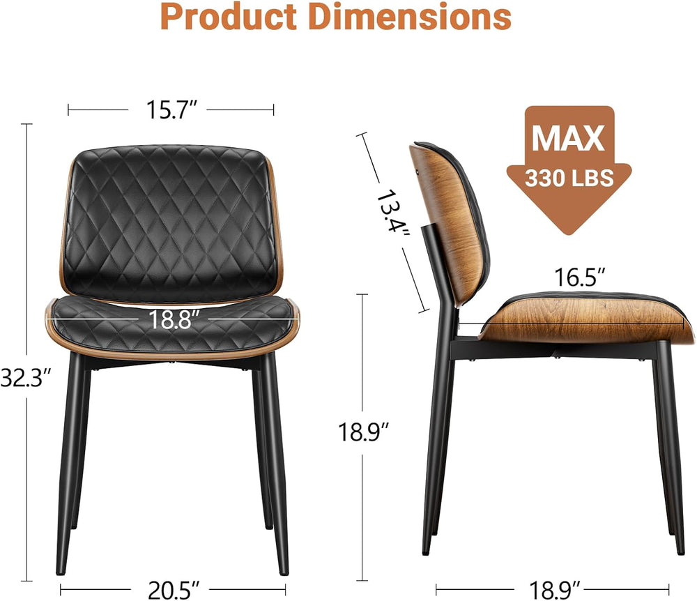 YaFiti Dining Chairs Set of 2, Mid Century Modern Accent Dining Room and Kitc...