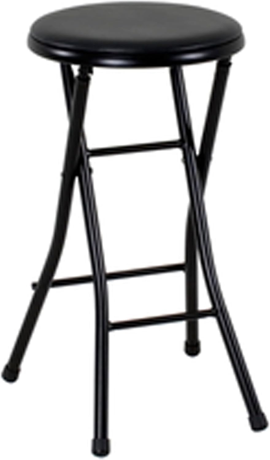 24" Vinyl Padded Folding Stool, Black