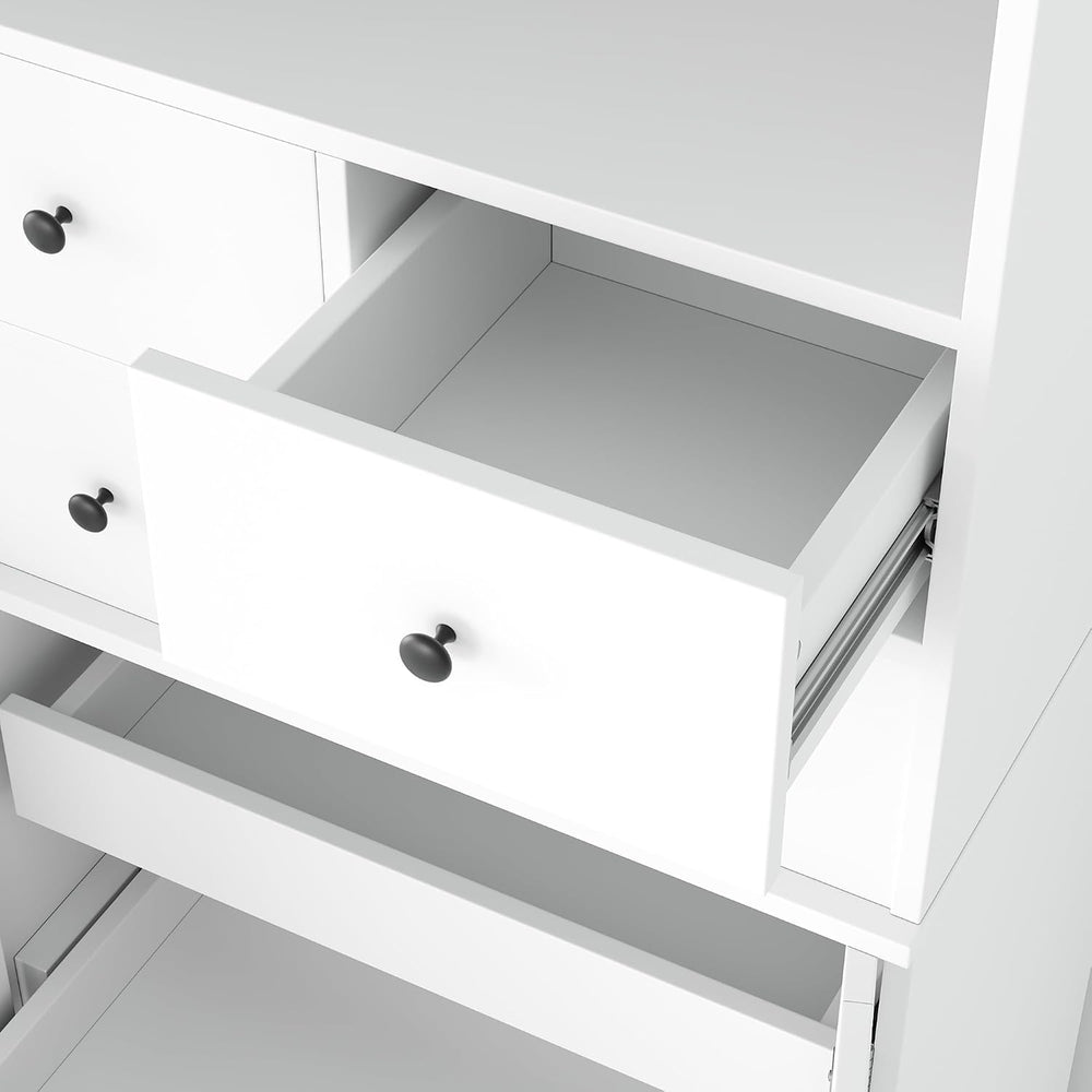 SOFTSEA 75" Tall Kitchen Pantry with 4 Drawers, Kitchen Storage Cabinet ...