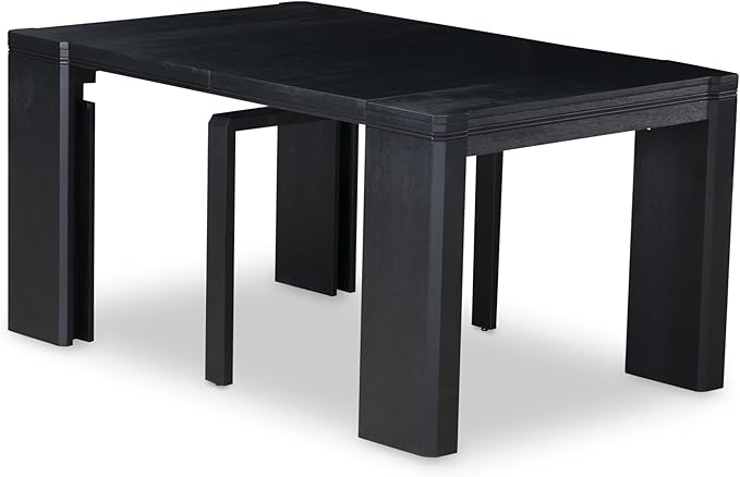 X02X2-206-30 5-pc Dining Room Table Set a Rectangular Kitchen Table and 2 Benches and 2 Wire Brushed Black Polyester Stackable Chairs, 39x120 Inch, Wire Brushed Black