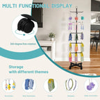 Retail Display Stand Rotating Display Rack 5 Tier Spinning Display Stand for Craft Shows, Jewelry, Keychain, Earring Adjustable Height Retail Display Racks (5-Tier Black)