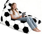 3.3 Ft Soccer Bean Bag Chair for Teens Adults with Memory Foam Filling, Bean Bag Chair with Soft Velvet Cover, Soft Bean Bag Sofa Couch, Birthday Gift for Boyfriends Girlfriends, XX-Large