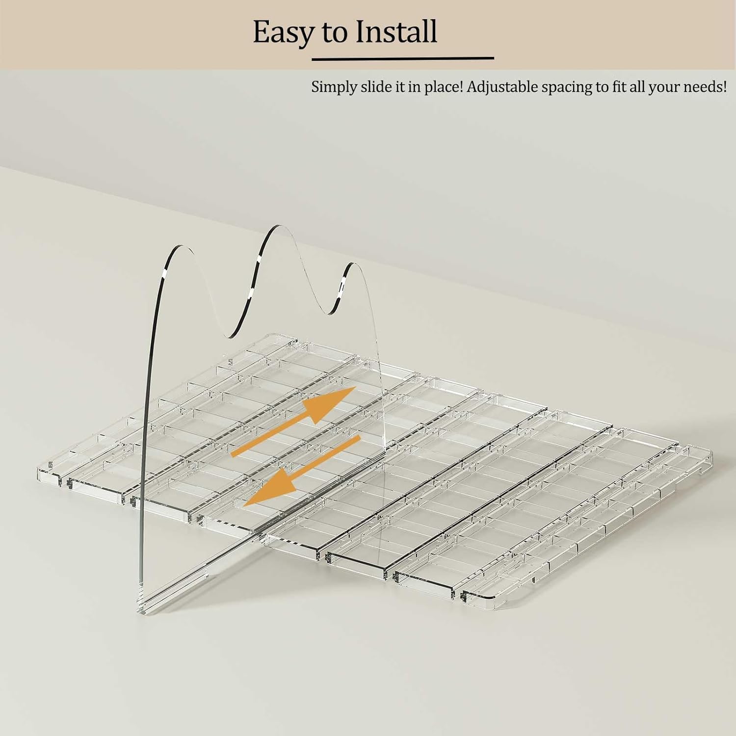 Purse Organizer for Closet - 2 Pack Acrylic Clear Shelf Dividers, Adjustable Bag Handbag Book Storage Organizer for Bedroom Office, Cloud