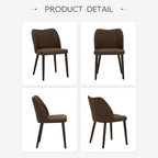 COLAMY Upholstered Dining Chairs Set of 4, Modern PU Leather Dining Room Kitchen Side Chair with Padded Seat and Wood Legs Restaurant/Cafe, Dark Brown