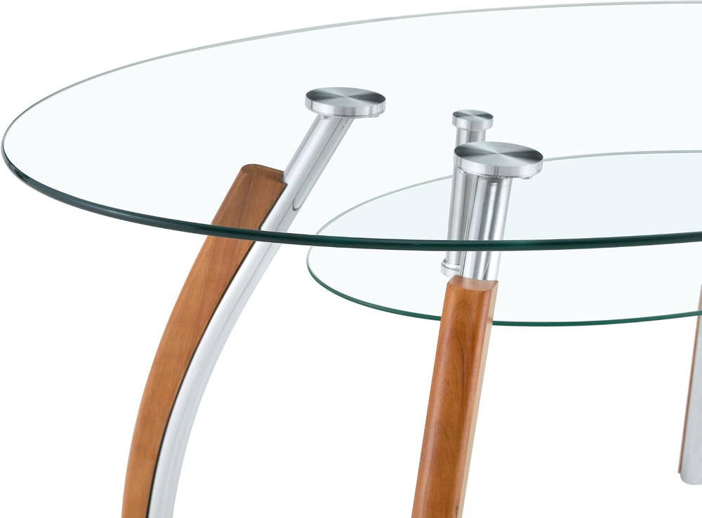 62.87" Glass Dining Table for 4-6, Modern Oval Dining Room Table with 0....