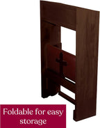 Needzo Walnut Wooden Cross Kneeler, Catholic Church Supplies, Foldable, 20 x 32 Inches