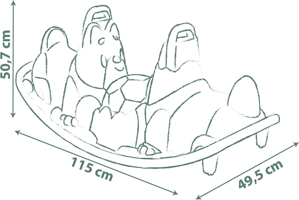 Smoby Life - Swing dogs - 2 ergonomic seats, 1 middle seat, 2 handles - Recyc...