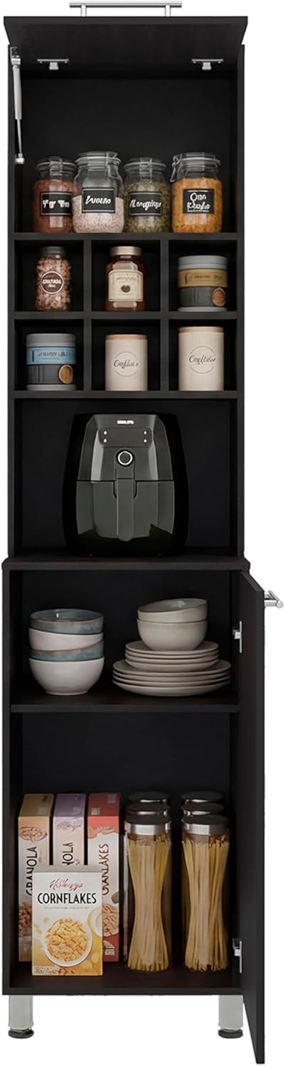 Attica Tall Kitchen Pantry Cabinet, 80.3" High Freestanding Double Door ...