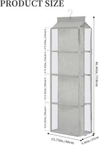 8 Grids in 1 Rotatable Hanging Purse Handbag Organizer with Double Zippers, Visible Purse Organizer for Closet, Fully Enclosed Handbag Storage Holder