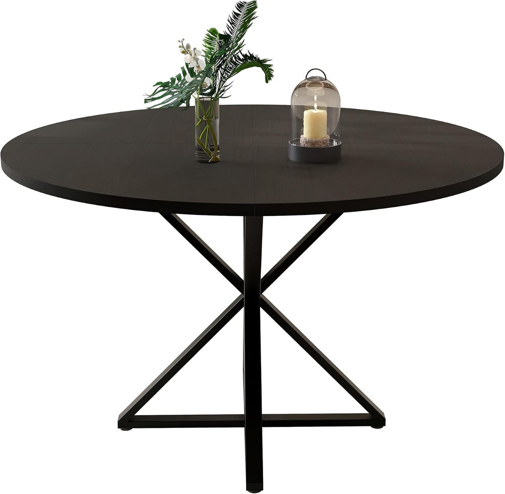 GarveeHome 47 Inch Round Dining Table for 4, Circle Kitchen Table with Pedest...