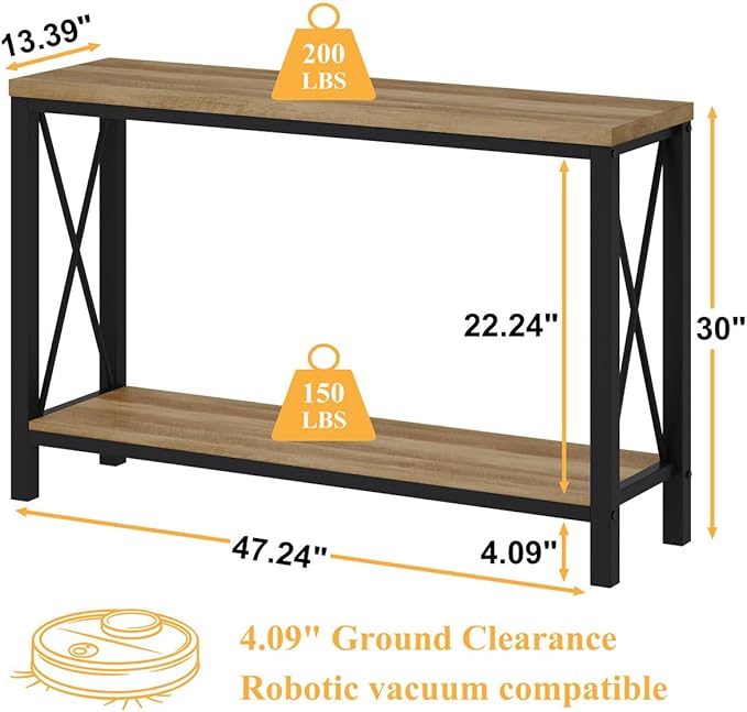BON AUGURE Farmhouse Entryway Table, Sofa Console Table Behind Couch for Livi...