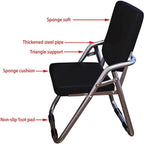 Portable Metal Foldable Chair with Padded Pu Leather Seat and Backrest Comfy Dining and Folding Stoo