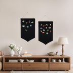 3 PCS Canvas Banners Wall Hanging Brooch Jewelry Storage Case Stand Enamel Pin Display, Sublimation blank Banner,Holder Earrings Necklace Pin Collection Organizer