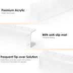OAPRIRE Hat Stand for Baseball Caps Display and Organizer, No Install Acrylic Hat Organizer 2 Pack Holds 14 Baseball Caps for Closet, Bedroom, Dresser (White)