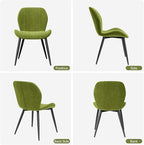 Dining Chairs Set of 4 Modern Velvet Dining Room Chairs Upholstered Dining Chairs with Thick Cushions Metal Legs Armless Back Chair for Kitchen and Living Room Green