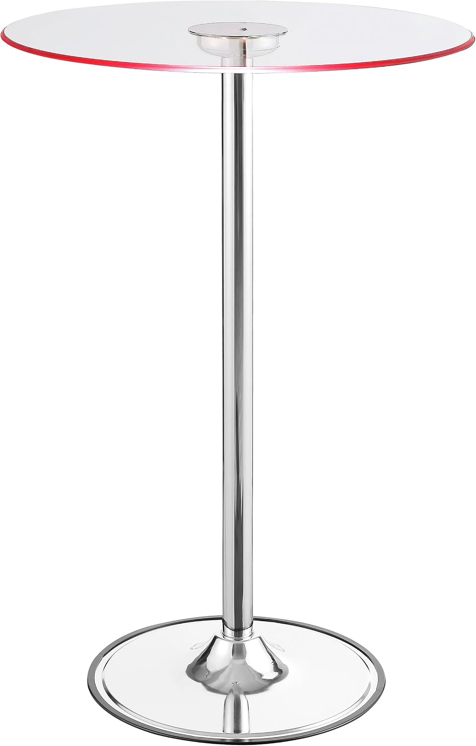 Chrome Glass Top LED Bar Table