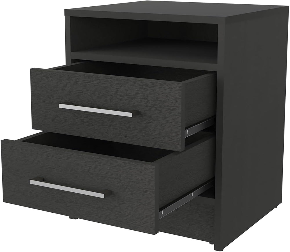 Philadelphia Nightstand, Two Drawers, Concealed Shelf,for Small Spaces