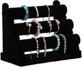 Wudygirl Bracelet Holder Velvet 3 Tier Jewelry Display Stand Storage Watch Bangle Necklace Organizer Showcase(3 Tier)