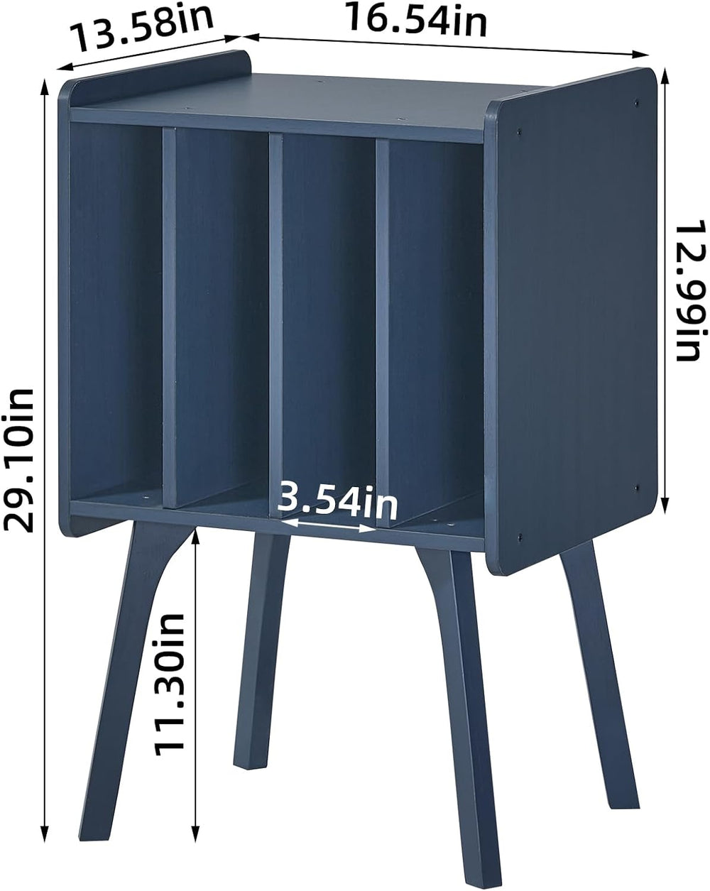 LELELINKY Record Player Stand, Blue Vinyl Record Storage Table for Albums | M...