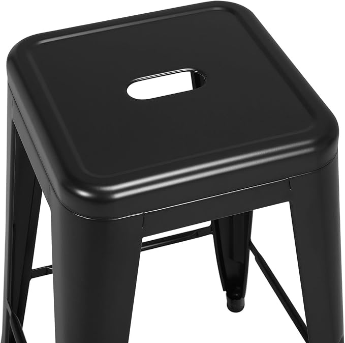 Yaheetech 24 Inch Metal Barstools Set of 4, Counter Height Backless Stools, I...