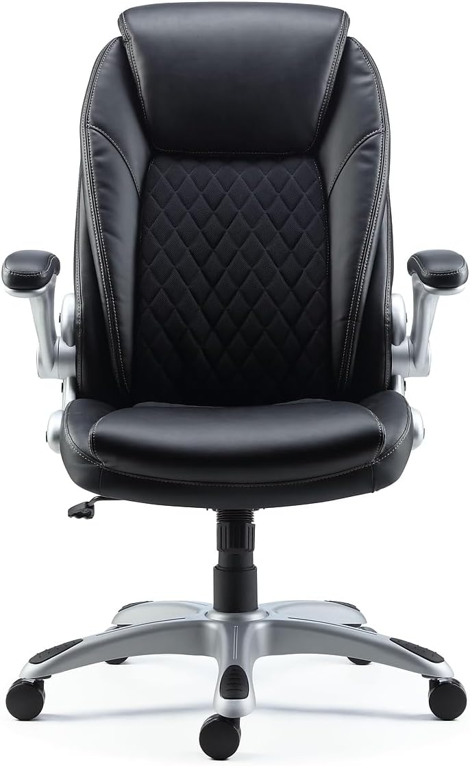 STAPLES Sorina Bonded Leather Chair - Adjustable Office Chair with Plush Padding, Provides Lumbar, Arm and Head Support, Perfect Desk Chair for The Modern Office