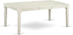 East West Furniture DOIP7-LWH-C 7 Piece Kitchen Table Set Consist of a Rectangle Dining Table with Butterfly Leaf and 6 Linen Fabric Upholstered Dining Chairs, 42x78 Inch, Linen White