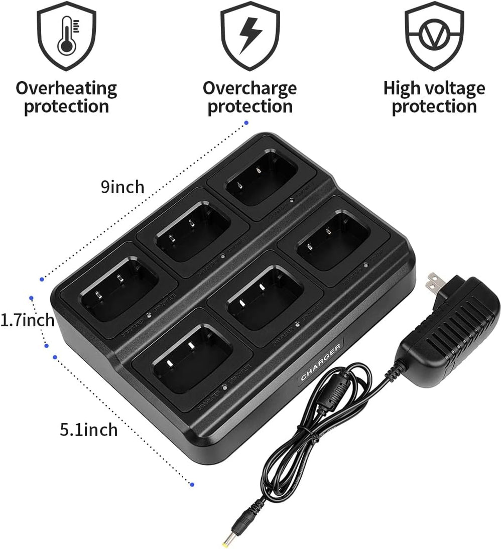 walkie talkies for Adults Long Range with Upgraded Earpiece（6 Pack）