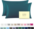 Silk Pillow Cases 2 Pack Soft Breathable and Sliky Queen Size Pillow Cases Set of 2,Natural Mulberry Satin Silk Pillowcase with Hidden Zipper for Hair and Skin (Teal,20"X 30",2pcs)