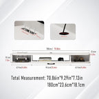 Floating TV Unit, 71'' Wall Mounted TV Cabinet, Floating Shelves with Door, Modern Entertainment Media Console Center Large Storage TV Bench for Living Room & Office (70.86IN, White)