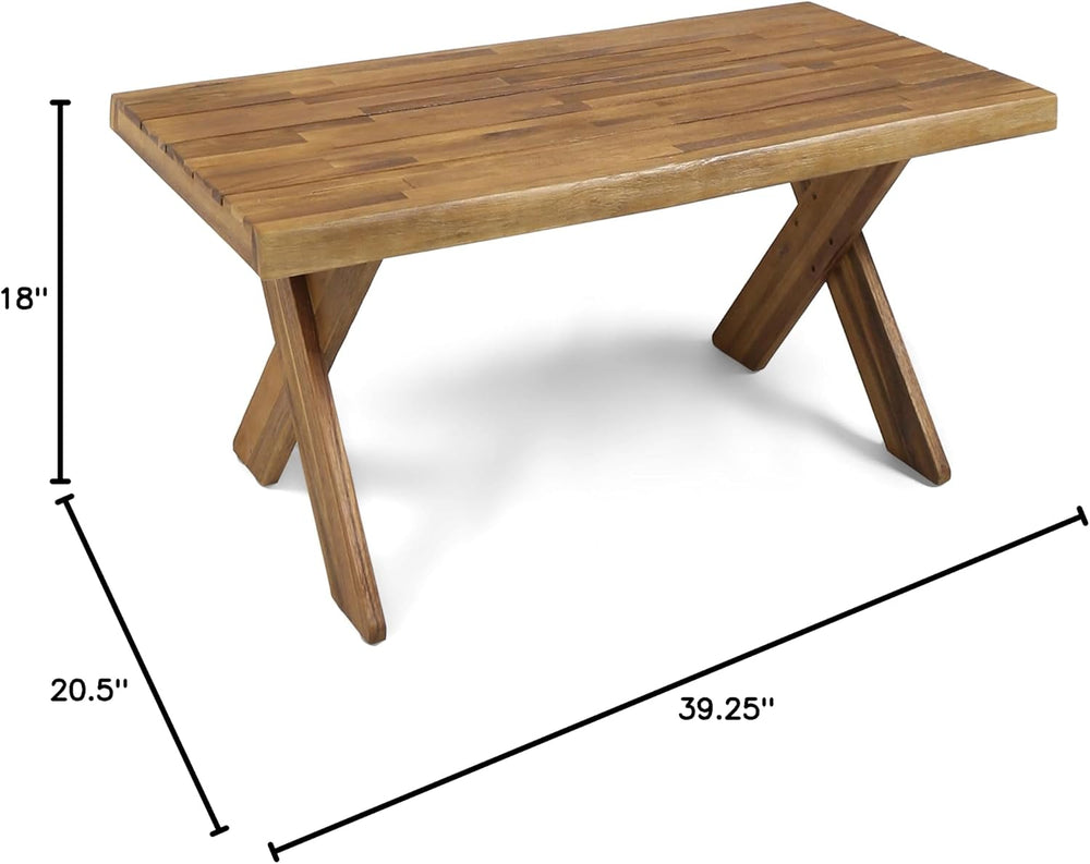 Christopher Knight Home Irene Outdoor Acacia Wood Coffee Table, Sandblast Tea...