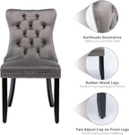 ODUSE-DAILY Gray Velvet Dining Chairs Set of 8, Kitchen & Dining Room Chairs Set of 8, Tufted Velvet Upholstered Dining Chairs, Solid Wood Frame (Gray, 8 Pcs)